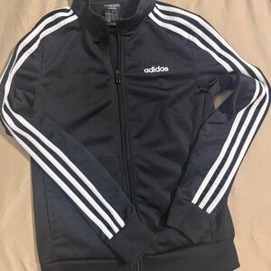 Adidas Black Jacket with White Stripes